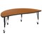 Flash Furniture Oval 60 W, 86 L, 25 H, Chrome, Laminate, Particleboard, Steel, Wood Grain XU-GRP-A3060CON-60-OAK-T-P-CAS-GG - alternate 5